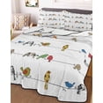 thumbnail image 3 of Quilts Full Size Bedding Set, Cute Birds Lightweight Quilted Comforter, Funny Snowflake Wire Sparrow Soft Reversible Bedspread Coverlet with Pillow Covers for All Season, 78" x 90", 3 of 7