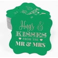 thumbnail image 2 of Inkdotpot Hang Tags Hugs & Kisses From The Wedding Favor Bracket Shape Gift Tags Real Rose Gold Foil Bonbonniere Tag Pack Of 100, 2 of 7