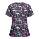 thumbnail image 2 of ICHUANYI Clearance Women Short Sleeve V-neck Tops Working Uniform Print Blouse(Mint Green, XL) ICHUANYI WER2023081000934, 2 of 3