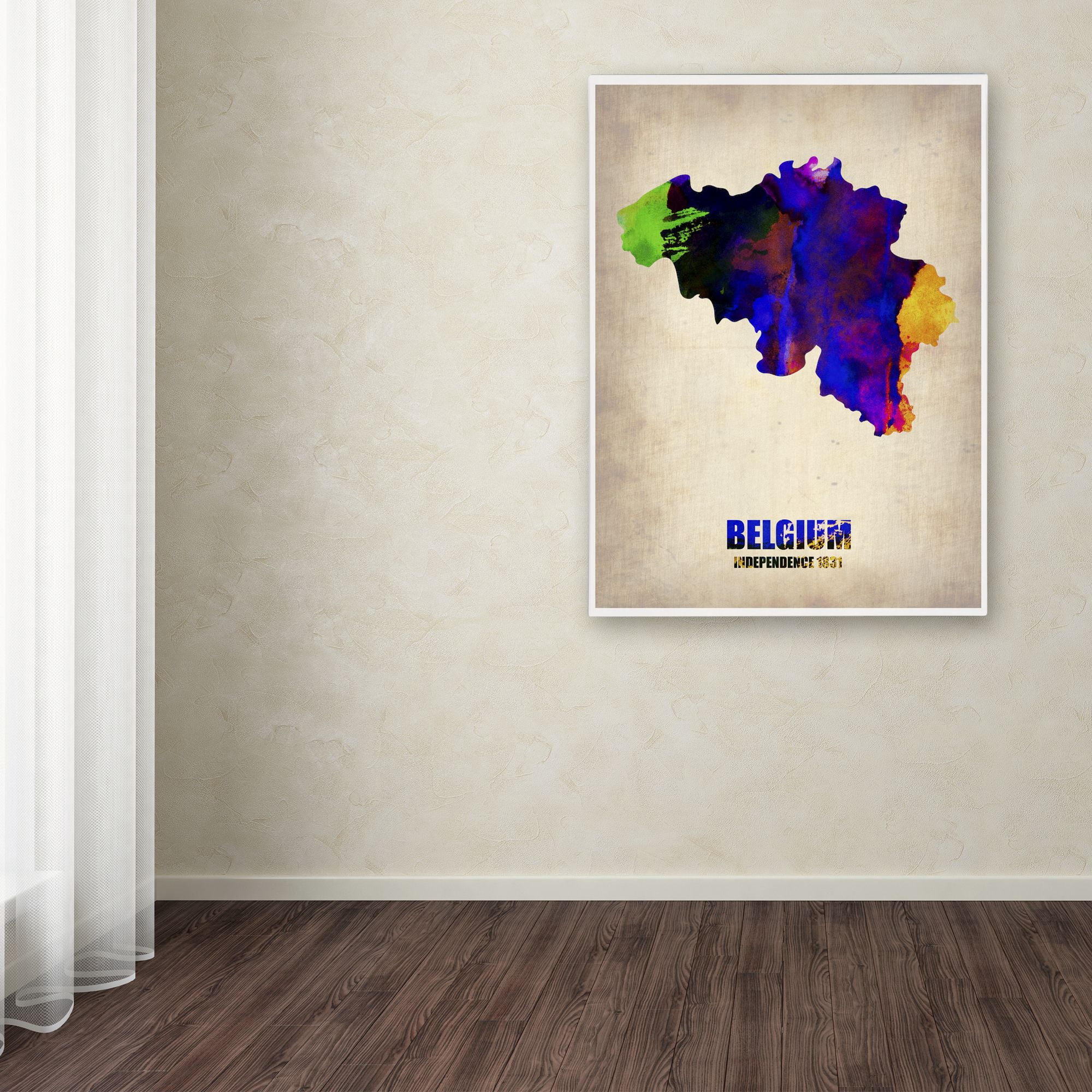 Trademark Fine Art "Belgium Watercolor Map" Canvas Art by Naxart