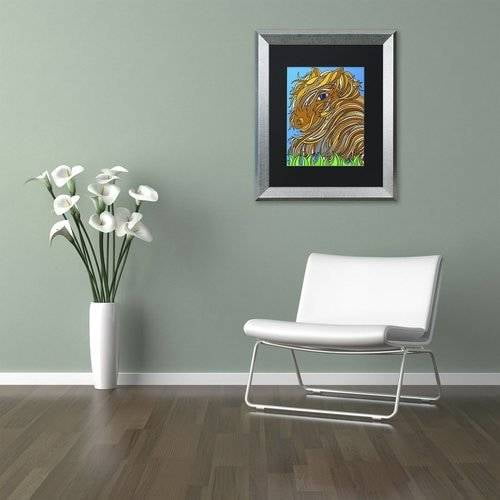 Trademark Fine Art "Harrington the Horse Alive" Canvas Art by Kathy G. Ahrens, Black Matte, Silver Frame