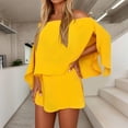 thumbnail image 2 of HXWCHs Women's off The Shoulder Summer Skirt Suit Set Elegant formal and Casual Two Piece Outfit for Evening Party M Yellow, 2 of 7