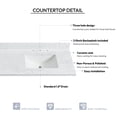 thumbnail image 4 of Jaen 73"W x 22"D Composite Stone Vanity Top in Grain White with Ceramic Sink, 4 of 10