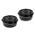 thumbnail image 1 of Petromax Cast Iron Dutch Oven for Cooking or Baking Outdoors Over a Campfire or in The Home Kitchen, Pre-Seasoned Cookware Conducts Heat Evenly, Flat Base, 3.7 Qt, 1 of 5
