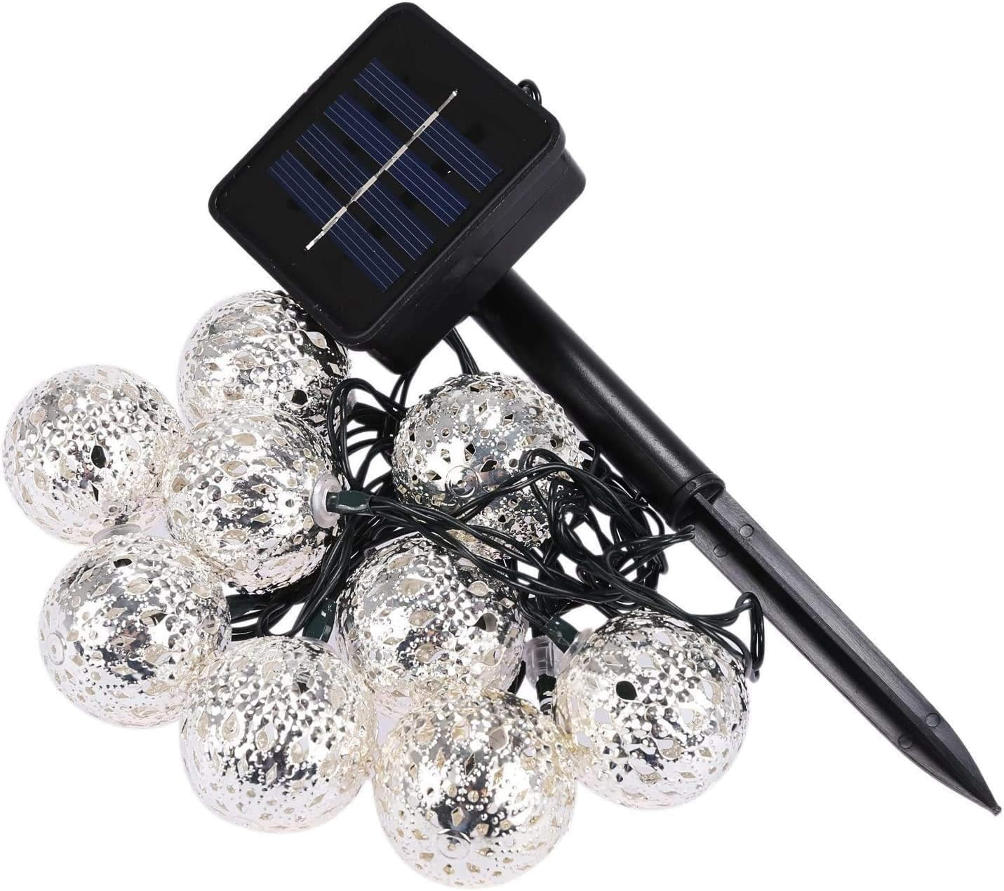 Metal Ball String Lights, Metal Ball Garden Lights 3.5M 10LED Metal Ball String Lights Indoor Outdoor Fairy Globe String Lights