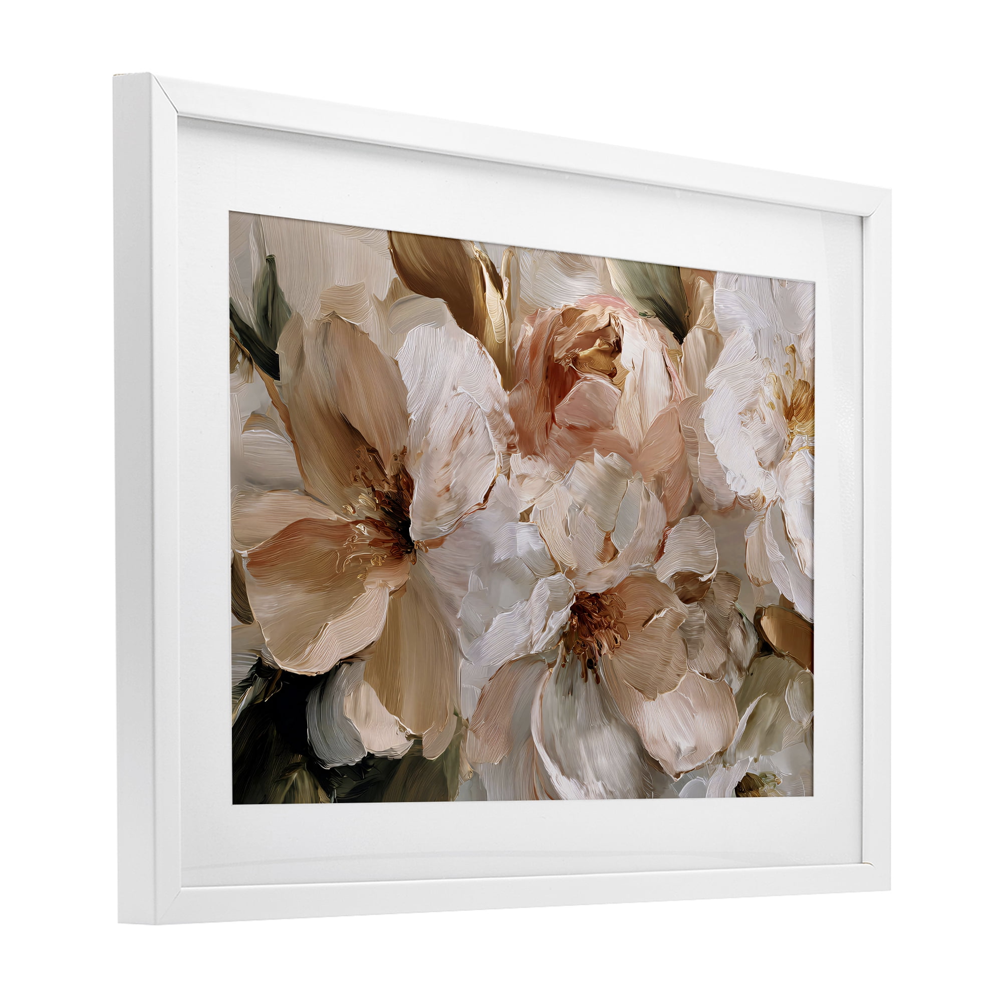 Stupell Industries Pink Brushstroke Petals White Framed Print Under Glass, design by Jacky Ngan