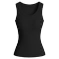 thumbnail image 4 of vigerkar Womens Sleeveless Crewneck Ribbed Tank Tops Casual Basic Summer Top Slim Fitted Racerback Shirts (Black, XXL), 4 of 7