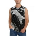thumbnail image 2 of Picia Fluid Black White Paint Swirls mens Cotton Tank Undershirts , Moisture-wicking Ribbed Tanks, Lightweight Cotton Tank Undershirts-Large, 2 of 8