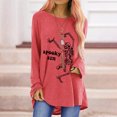 thumbnail image 2 of Mode Femme Décontractée Imprimé Col Rond T-shirt Manches Longues Ample Blouse Pull, 2 of 6
