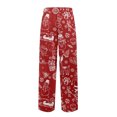 thumbnail image 5 of Fabrcox Christmas Home Pajamas Bottoms for Men Christmas Tree Printed Drawstring Pj Pants with Pockets Casual Elastic Waist Straight Leg Lounge Bottoms, Deep Red L, 5 of 6