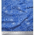 thumbnail image 1 of Soimoi Blue Rayon Fabric Artistic Flower Mandala Decor Fabric Printed Yard 42 Inch Wide, 1 of 3