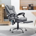 thumbnail image 2 of YODOLLA Ergonomic Reclining Office Chair Adjustable Height Computer Chair Big and Tall Executive Swivel Fabric Chair With Footrest for Office, Home,Gray, 2 of 9