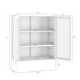 thumbnail image 3 of JERFIT White Metal Accent Cabinet with 2 Doors & Adjustable Shelves, Freestanding Storage Organizer for Living Room, Entryway, Bedroom, 3 of 10