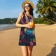 thumbnail image 3 of Easygdp Colorful Patterned Rabbit para Vestido Transpirable de Mujer, Vestido Suelto de Manga Corta con Pliegues y Bolsillos para el Verano, 3 of 7