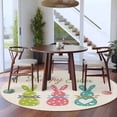 thumbnail image 3 of Round Rug 7Ft Washable Non-Slip, Easter Circle Area Rugs for Living Room Bedroom, Spring Colorful Bunny Eggs Tulips Flowers Beige Indoor Floor Mats Carpet Runner for Home Decor Aesthetic, 3 of 8