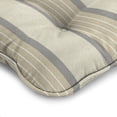 thumbnail image 3 of Jordan Manufacturing Sunbrella 19" x 19" Cove Pebble Tan Stripe Square Tufted Outdoor Wicker Seat Cushion with Ties and Welt (2 Pack), 3 of 10