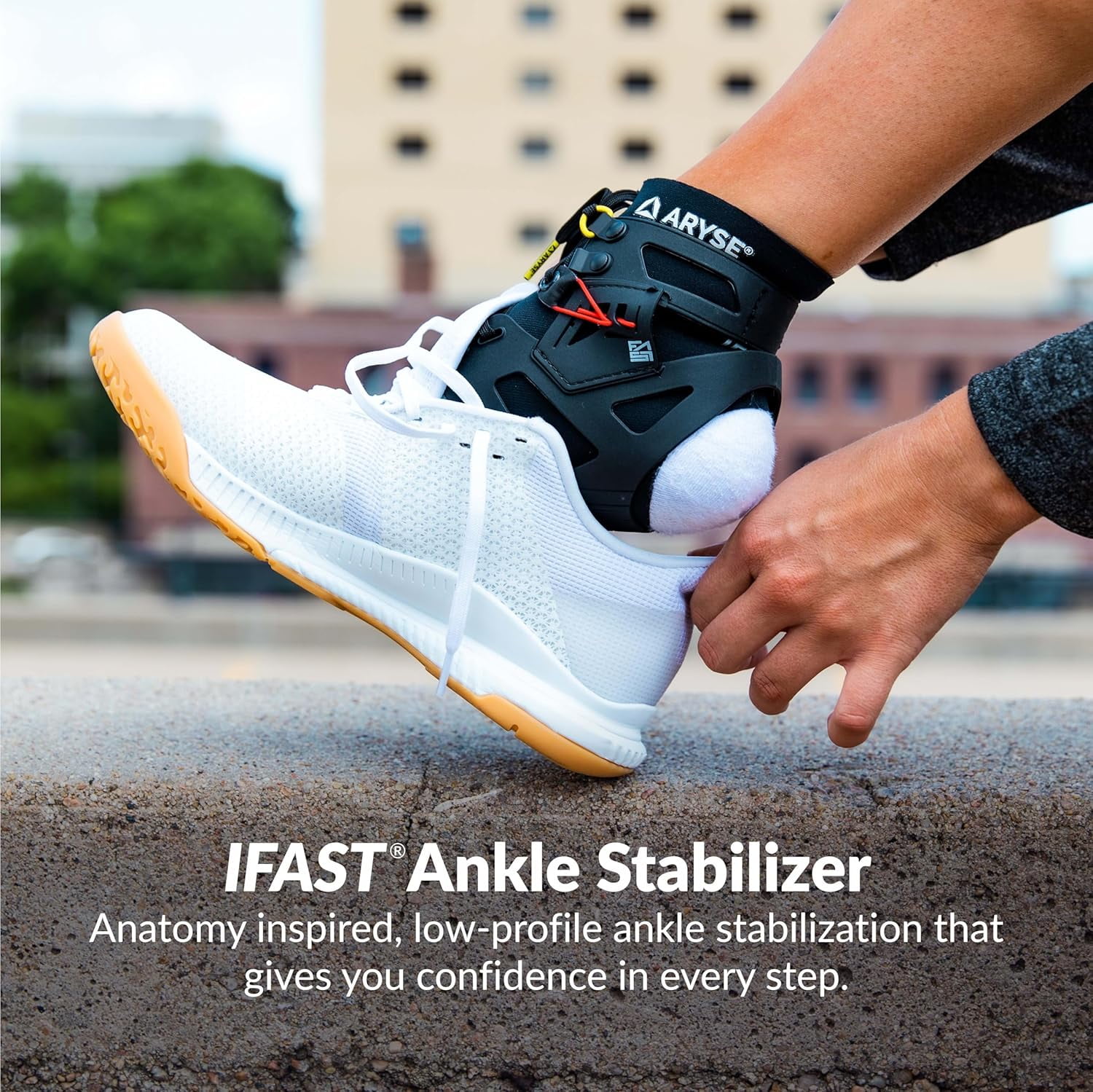 Disruptive Athletic IFAST Ankle Brace – Ankle Stabilizer for Men & Women – Ideal for Basketball, Volleyball, Soccer & More – Medium, Black (Single)