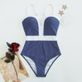 thumbnail image 2 of TSADFHJI Womens Plus Size Swimsuit Top Women's Triangle Swimsuit Splicing Large Size Solid Color Swimsuit Swimsuit S Blue, 2 of 4