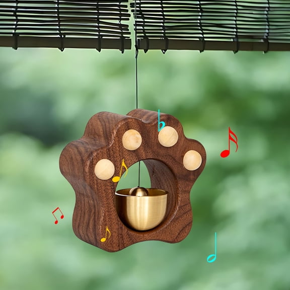 Solid Brass Wind Chime Doorbell with Magnetic Base - Dopamine Decor Healing Tone Pendant for Home Refrigerator Office Decor (3.5 Inches)