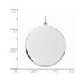 thumbnail image 2 of 26mm 925 Sterling Silver Rhod Plated Eng. Rnd Polish Front Satin Back Disc Charm Pendant Necklace for Women, 2 of 2
