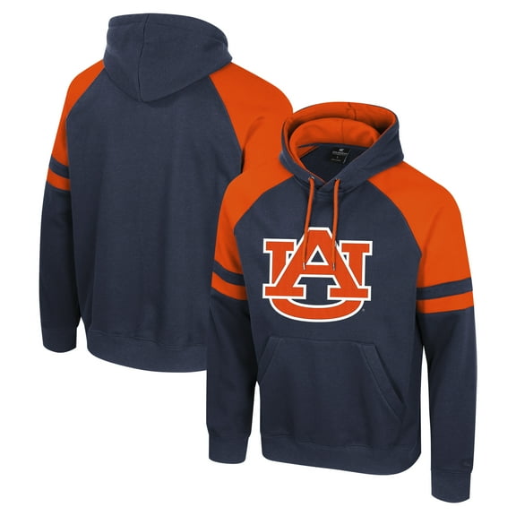 Men's Colosseum Navy Auburn Tigers Todd Raglan Pullover Hoodie