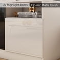 thumbnail image 4 of Merluxy 80" TV Stand with 40" Fireplace Large Modern Matte Texture Media Entertainment Center with Highlight Cabinet for TVs up to 90", White&Black, 4 of 7