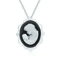 thumbnail image 3 of Bling Jewelry Womens Classic Antique Brooche Pin Blue White Victorian Lady Cameo Pendant & Necklace, 3 of 7