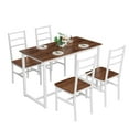 thumbnail image 2 of 5-Piece Modern Dining Table Set for 4,Wood Kitchen Table Chairs Set for Small Place, Kitchen, Dining Room,Brown+White, 2 of 6