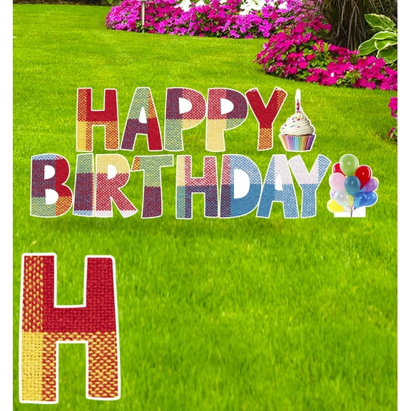 Happy Birthday Plaid HalfSheet