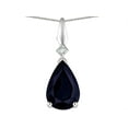 thumbnail image 2 of Star K� Genuine Black Sapphire Drop Pear Shaped Pendant Necklace, 2 of 9