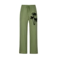 thumbnail image 4 of WXLWZYWL Mens Cotton Linen Pants Printed Hawaiian Loose Fit Straight Leg Elastic Waist Yoga Pants Baggy Beach Pants Lounge Trousers with Pockets, 4 of 5