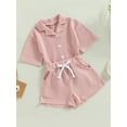 thumbnail image 5 of Lamuusaa Toddler Girls Boys Summer Clothes Outfits Short Sleeve  Tops Elastic Waist Shorts, 5 of 9