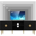 thumbnail image 2 of HLR Mid Century Modern TV Stand for 65/70/75 inch TV, Entertainment Center with Storage Cabinet, Embossed Pattern TV Stand, TV and Media Console for Living Room, Bedroom, 2 of 11