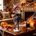 thumbnail image 5 of Halloween Kissing Witch Figurine, 7.9 In Cute Statue with Bow Hat and Mesh Skirt for Table Shelf Mantel Entryway Party and Spooky Home Decor, 5 of 8