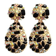 AJIWYH Gold Earrings Bohemian Multi Color Irregular Gemstone Elegant Droplet Shape Pendant Earrings
