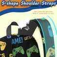 thumbnail image 4 of Game Controller Black Pattern 17" School Backpacks for Teens,Waterproof Oxford Fabric,S-Shape Padded Straps for School,Travel,Hiking,Camping, 4 of 5