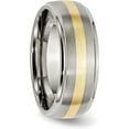 thumbnail image 5 of Chisel Titanium Brushed Center with 14k Gold Inlay 8.2mm Ridged Edge Band - Ring Size 8.0-1.2gm, 5 of 8