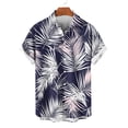 thumbnail image 5 of LODIENY Men's Hawaiian Wrinkle Free Shirts Lightweight Casual Summer Short Sleeve Button Down Tropical Tie Dye Gradient Color Printed Holiday Beach Vacation Tees Shirt Tops Gray M, 5 of 7