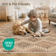 thumbnail image 4 of ODIKA 9'x12' Washable Area Rug Non-Slip, Chair-Friendly Geometric Interlocking Shapes Faded Vintage Contemporary Assorted for Dining Room, Basement, Large Office, 4 of 7