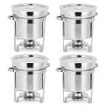 thumbnail image 1 of Ensemble de 4 Buffets à Réchaud en Acier Inoxydable de 7 Qt, Réchauffe-Aliments Ronds en Acier Inoxydable avec Casseroles, Couvercles à Encoche et Porte-Carburant, Ensembles de Réchauds pour Buffets, Événements et Service de Fête, 1 of 8