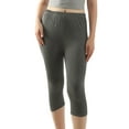 thumbnail image 5 of Fangasis Ladies Capri Leggings Oversized Cropped Pants Elastic Waist Sleepwear Women Breathable Pj Bottoms Comfy Gym Lounge Pant Dark Gray 3XL, 5 of 8