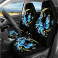 thumbnail image 2 of KUIFORTI Blue Butterfly 14 Pcs Seat Covers for Car Auto Center Console Armrest Pad Steering Wheel Cover Wristlet Keychain Car Interior Automotive Fits Most Cars, Sedans, SUVs, 2 of 6