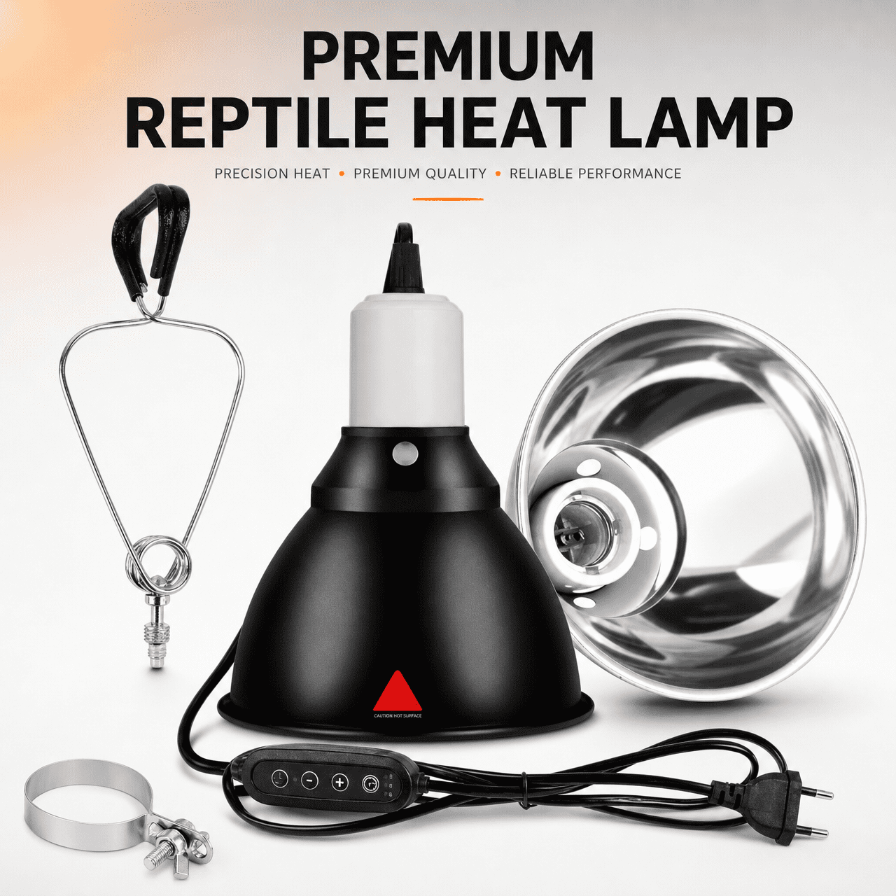 Doulami Reptile Heat Lamp, 110V Reptile Dome Light Shade Holder, Easy Install Safe Heat Cover for Tortoise Lizard Reptile Terrarium Lighting