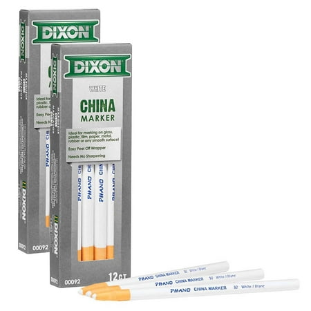 UPC: 0194629101559 | Dixon Ticonderoga DIX00092-2 Phano China Markers  White – Pack of 12 – 2 per Pack