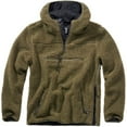 thumbnail image 5 of BRANDIT INDIVIDUAL WEAR Adult Male Hooded Fleece Quarter Zip Pullover, Color: Olive, Size: XXL, 5 of 7