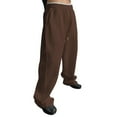 thumbnail image 2 of Baggy Sweatpants Men Wide Leg Sweats Pants Casual Straight Trousers Streetwear Loose Drawstring Waist Solid Joggers with Pockets, 2 of 5