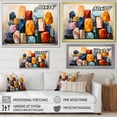 thumbnail image 4 of Designart "Enigmatic Collage of Mystical Religious Stones I" Spiritual Framed Wall Art Decor - Global Blue Folk Religion Entryway Framed Wall Art Print, 4 of 6