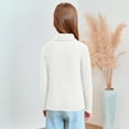 thumbnail image 4 of Girls Turtleneck Long Sleeve Ribbed Pullover Knit Top Lightweight Stretchy Youth Sweater for Casual Daily Wear, 4 of 7