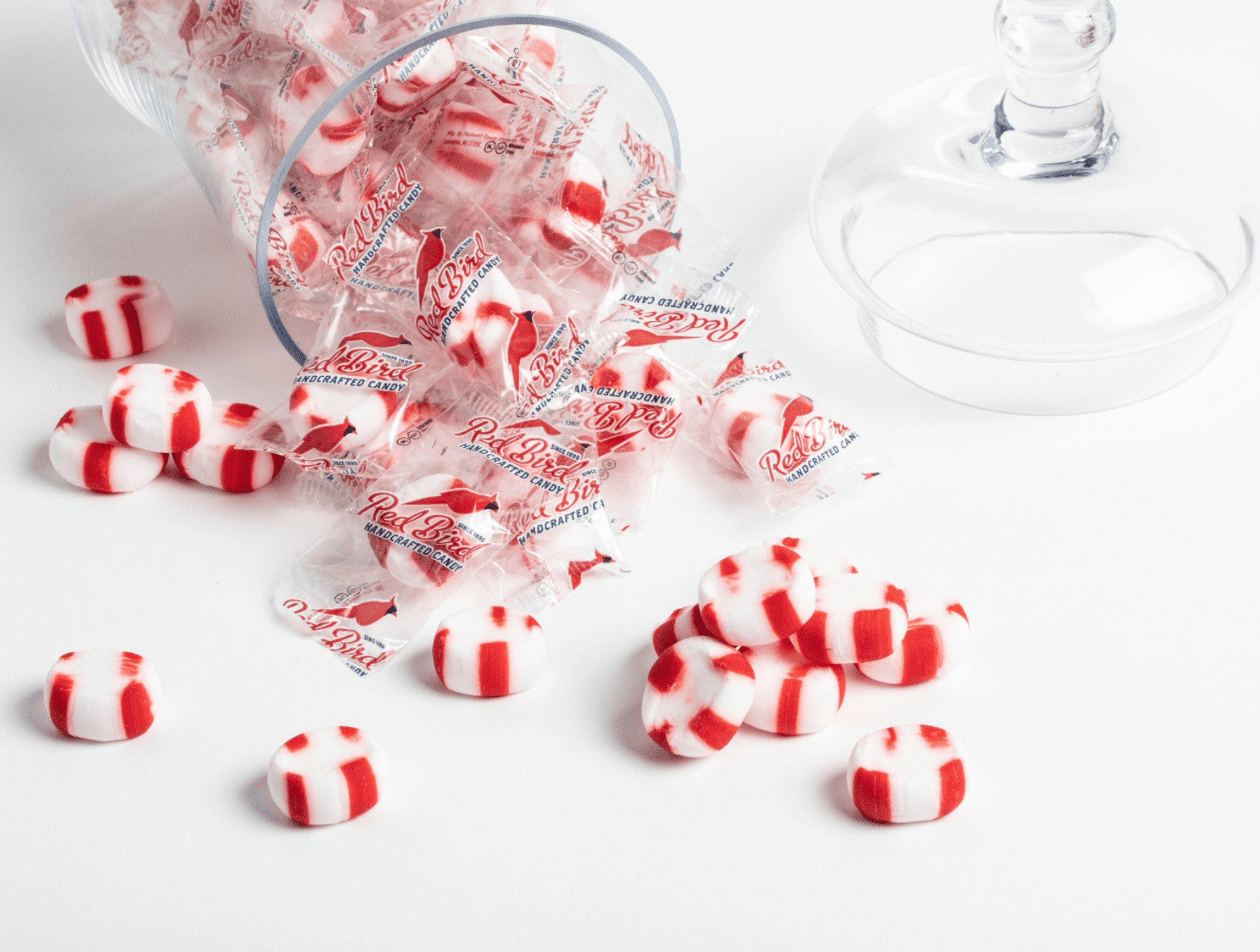 Red Bird Individually Wrapped Peppermint Candy Puffs, Gluten Free, Kosher, Non-GMO, 52 oz, Tub