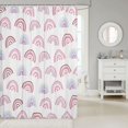 thumbnail image 2 of Manfei Cartoon Rainbow Shower Curtain 72Wx78L, Cute Love Heart Bath Curtain, White Purple, 2 of 5